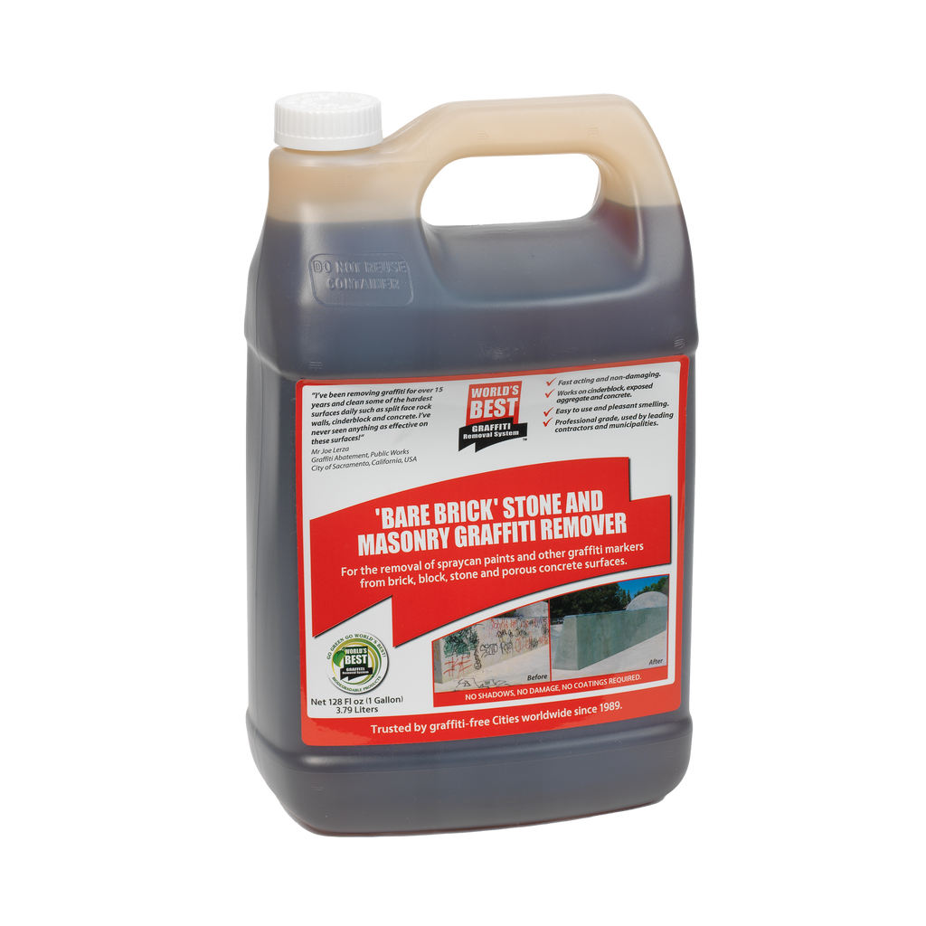 Gallon of World's Best Bare Brick Stone and Masonry Graffiti Remover